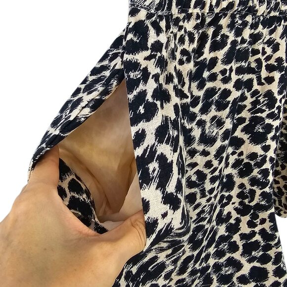 Anthropologie The Somerset Shorts, High Rise, Smocked, Linen Blend, Animal, M - Picture 3 of 9